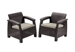 Fotel ogrodowy Corfu Duo (2szt. w zestawie) - Brąz
