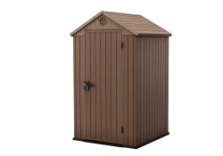 Domek ogrodowy, narzędziowy Darwin 4 x 4 - Brąz. Wym.: 118 x 116,7 x 205 cm