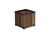 Kwadratowa donica Decocoat Walnut z ukosa, z pionowymi panelami o fakturze drewna.